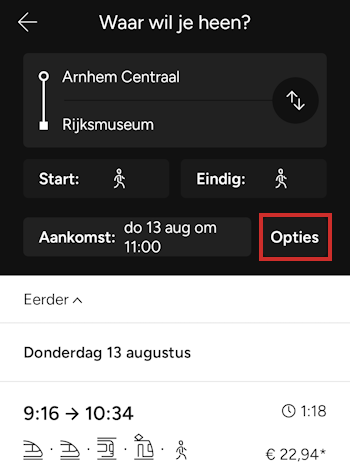 Extra overstaptijd opnemen in reisadvies